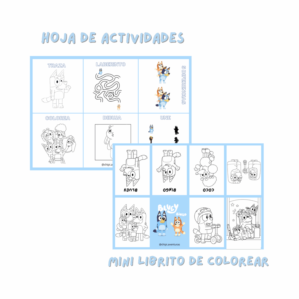 bluey libro de colorear y actividades bluey